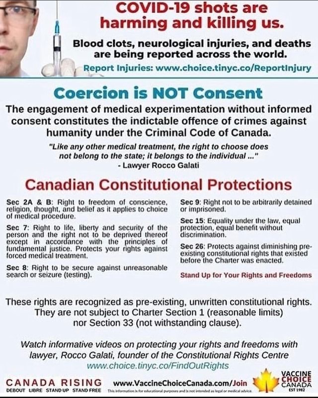 COVID19 shots are harming and killing us. Blood clots, neurological