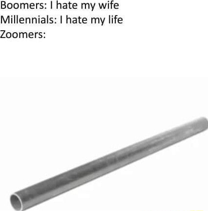 Boomers: I hate my wife hate my life Zoomers: - iFunny