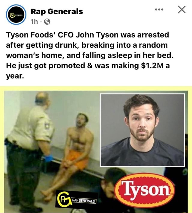 What did John Tyson do? Tyson Foods CFO arrested for public