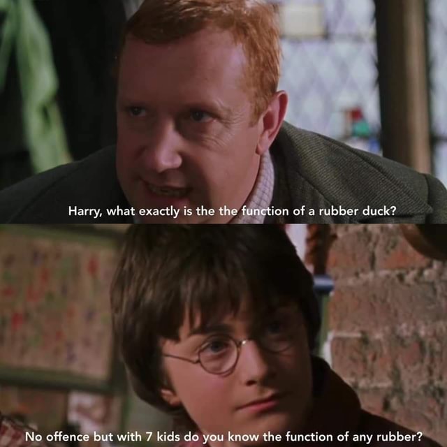 Harry, what exactly is the the function of a rubber duck? No offence