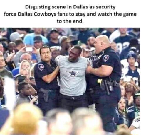 Disgusting scene in Dallas as security force Dallas Cowboys fans to