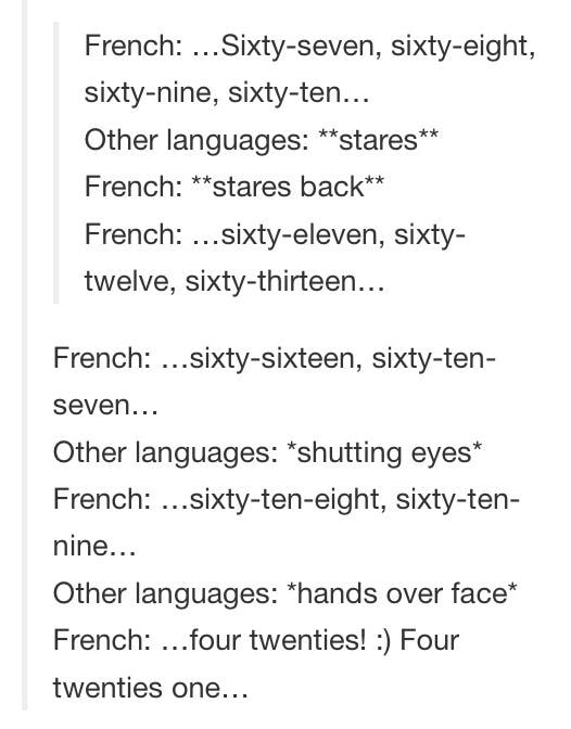 French Sixty Seven Sixty Eight Sixty Nine Sixty Ten Other Languages Stares French Stares Back French Sixty Eleven Sixty Twelve Sixty Thir Teen French Sixty Sixteen Sixty Ten Seven Other Languages Shutting Eyes