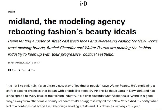 FASHION midland, the modeling agency rebooting fashion's beauty ideals