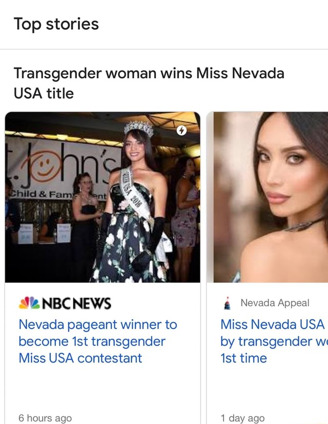 Top stories Transgender woman wins Miss Nevada USA title NBC NEWS ...