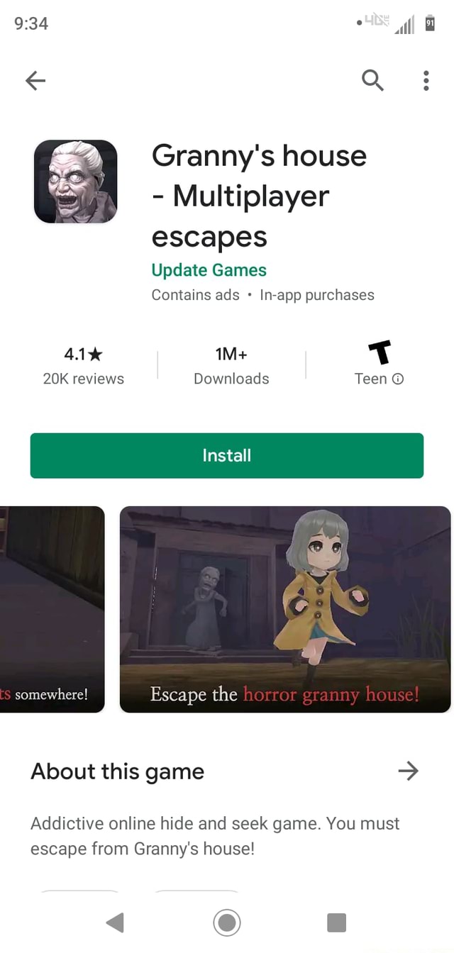 Q : Granny's house - Multiplayer escapes Update Games Contains ads