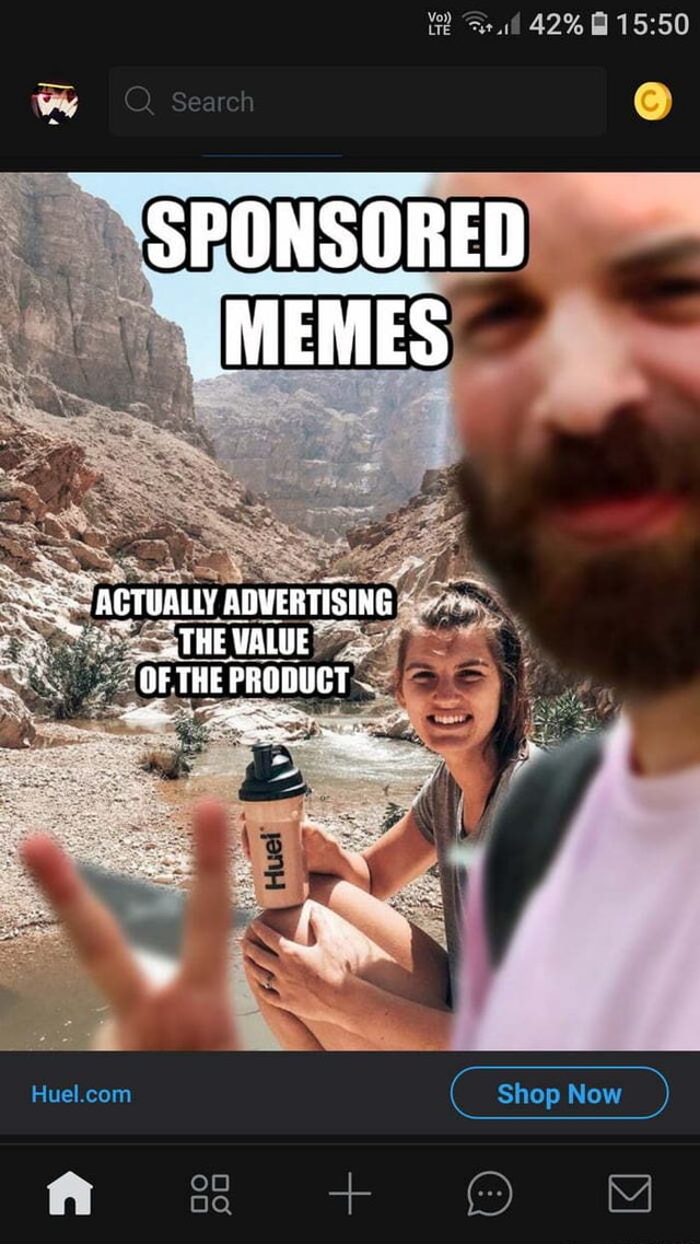 42% ear SPONSORED MEMES ACTUALLY ADVERTISING ATHEVALUE OF THE PRODUCT ...