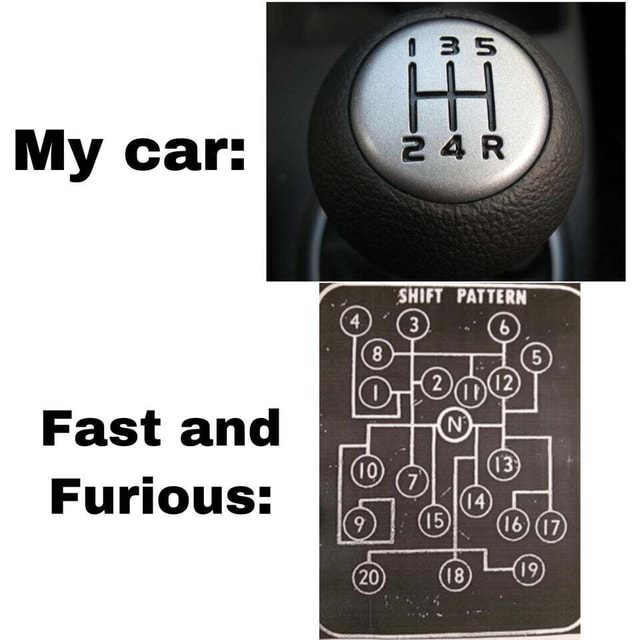 My car SHIFT PATTERN Fast and Furious iFunny