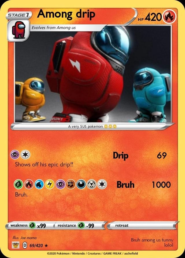 Pokemon Among Us Drip Card