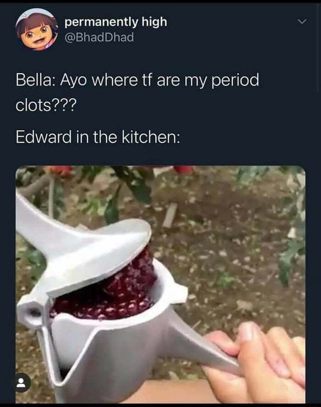 Does edward drink bellas period blood?