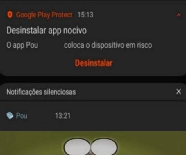 Google Play Protect Desinstalar app nocivo O app Pou coloca o