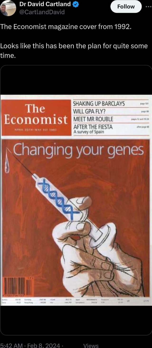 Dr David Cartland @CartlandDavid Follow The Economist magazine cover ...