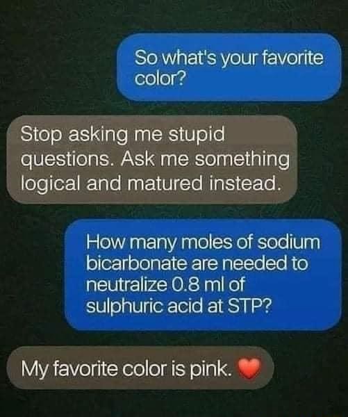 So what's your favorite color? Stop asking me stupid ...