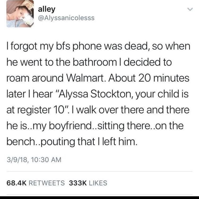 En alley @Alyssanicolesss I forgot my bfs phone was dead, so when he ...