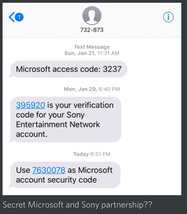microsoft security code text