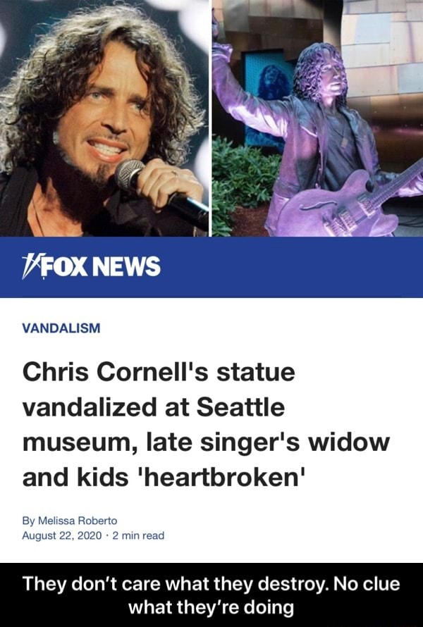 NEWS VANDALISM Chris Cornell's statue vandalized at Seattle museum
