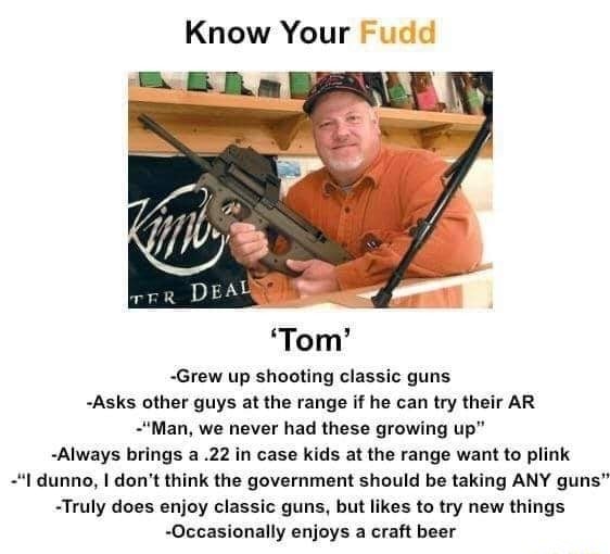 Know Your Fudd 'Tom' -Grew up shooting classic guns -Asks other guys at ...