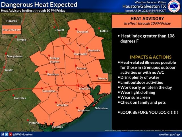 Weather Forecast Office Dangerous Heat Expected Heat. Advisory in ...