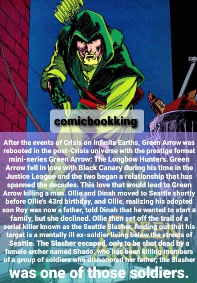 Aftor the events of Crisis on Infinite Earths, Green Arrow was rebooted