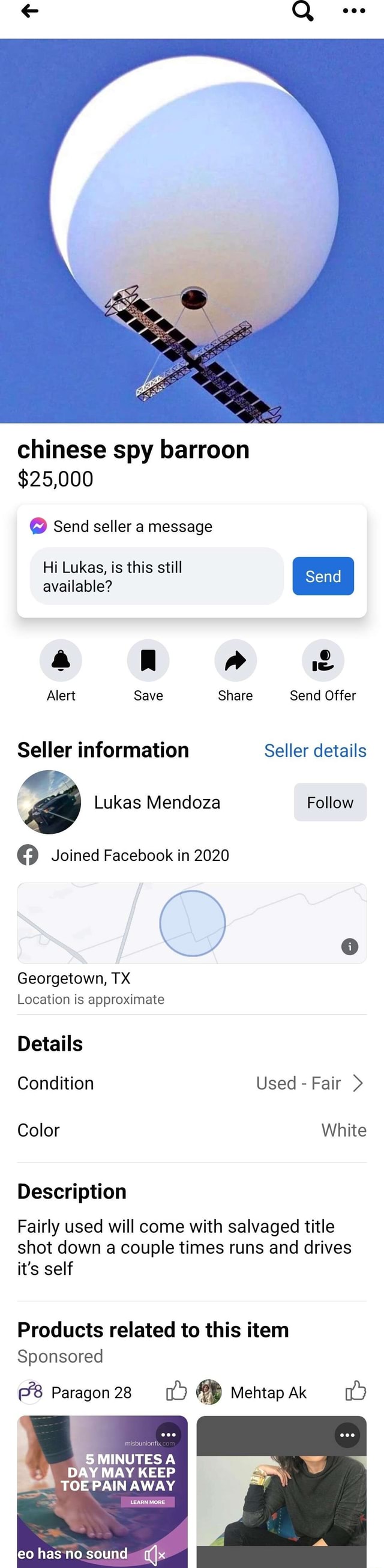 Chinese spy barroon $25,000 Send seller a message Hi Lukas, is this ...