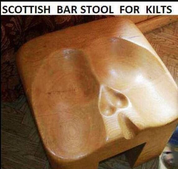 SCOTTISH BAR STOOL FOR KILTS iFunny