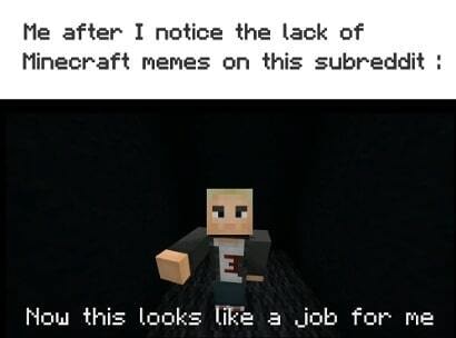Me after I notice the lack of Minecraft memes an this subredait - iFunny