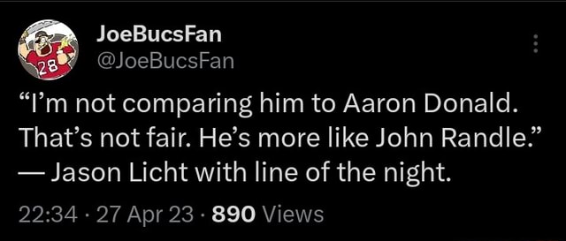 JoeBucsFan @JoeBucsFan Not Comparing Him To Aaron Donald. That's Not ...