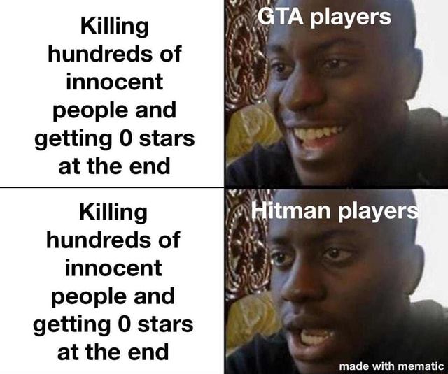 GTA players Killing hundreds of innocent people and getting stars at