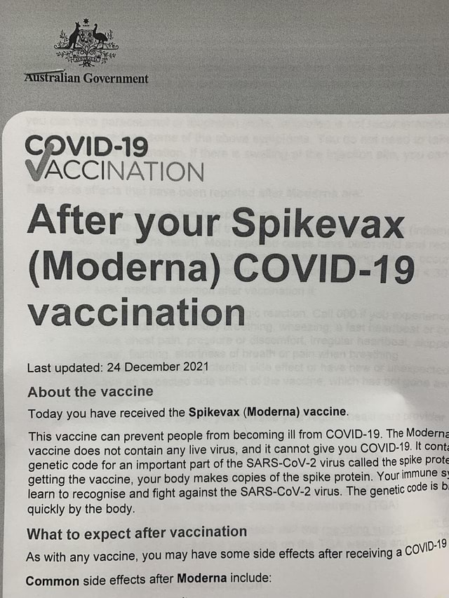 Booster shot got! VACCINATION After your Spikevax (Moderna) COVID19