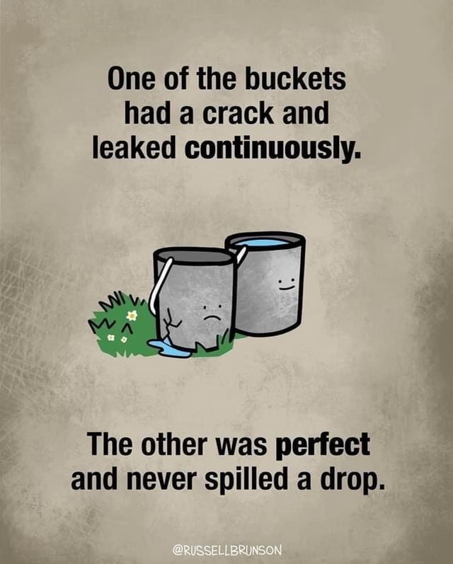 One of the buckets had a crack and leaked continuously. The other was