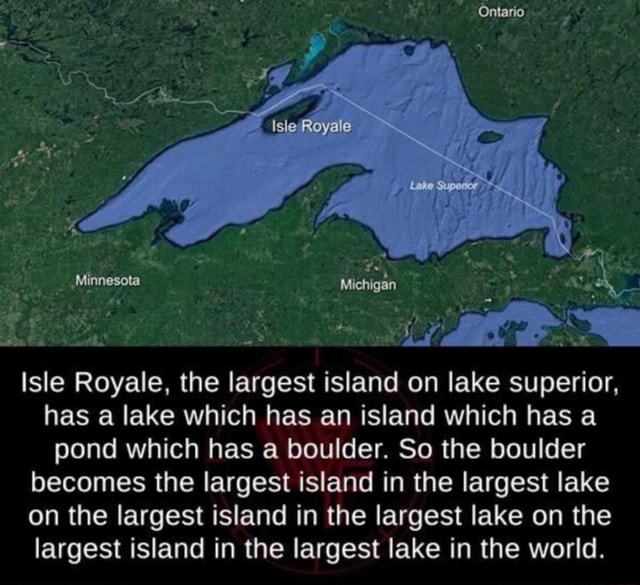 Isle Royale, the largest island on lake superior. has a lake which has