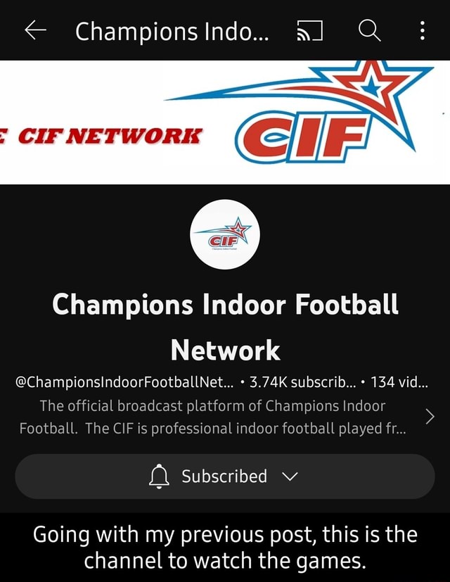 The CIF has officially - Champions Indoor Football