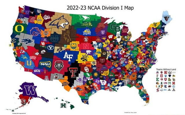 2022-23 NCAA Division I Map - iFunny