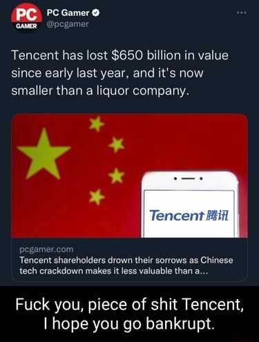 PC PC Gamer Tencent has lost $650 billion in value since early last ...