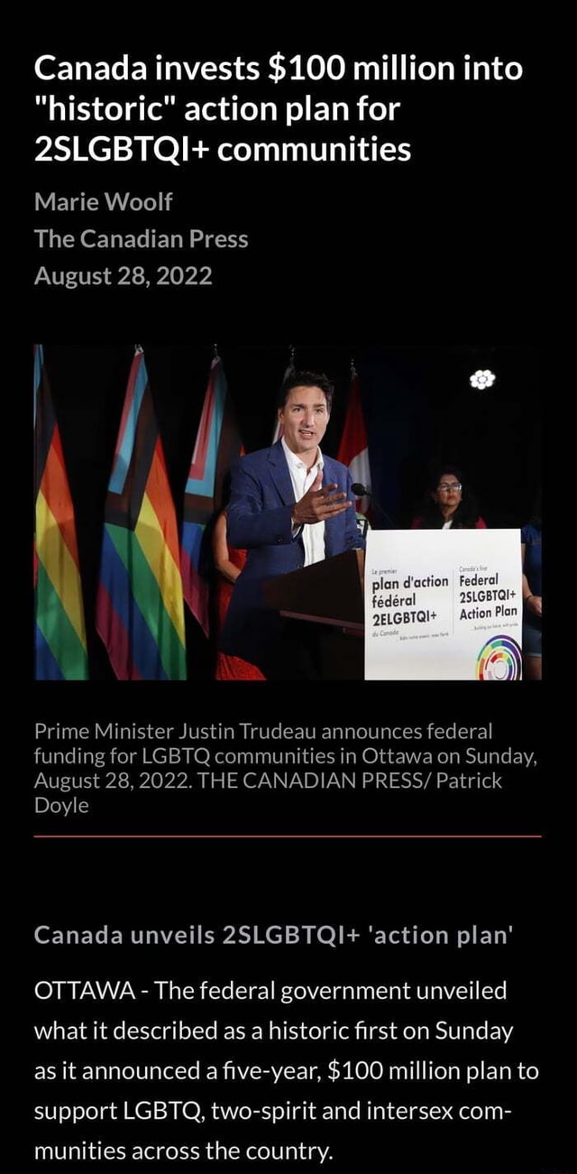 Canada invests 100 million into "historic" action plan for 2SLGBTQI+ communities Marie Woolf
