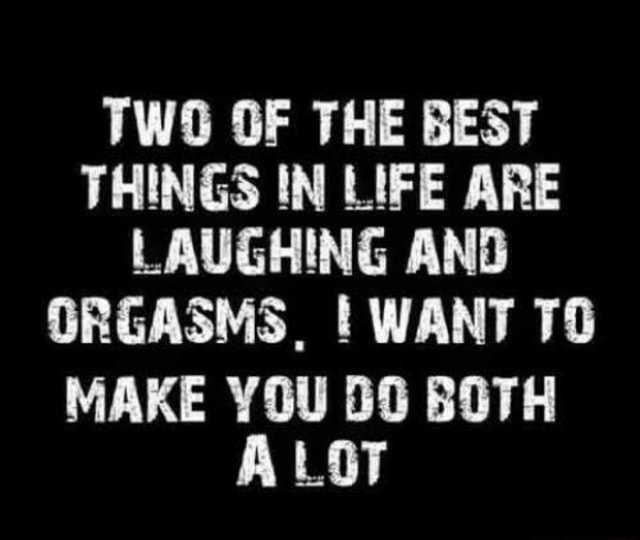 TWO OF THE BEST THINGS IN LIFE ARE LAUGHING AND ORGASMS, WANT TO MAKE ...