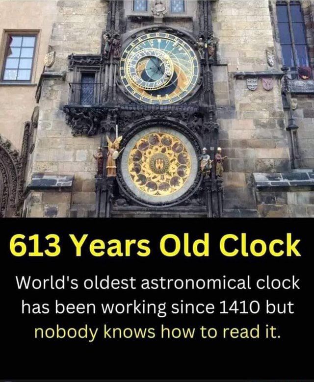 613 Years Old Clock World's oldest astronomical clock has been working