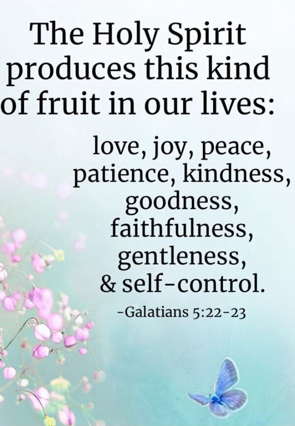 The Holy Spirit produces this kind of fruit in our lives: love, joy ...