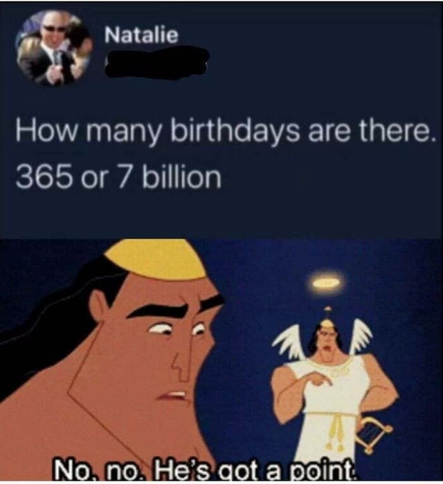 Wrong Lever Kronk Natalie How Many Birthdays Are There 365 Or 7 wrong-lever-kronk-natalie-how-many-birthdays-are-there-365-or-7
