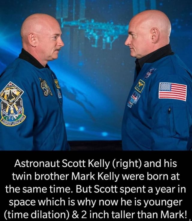 Astronaut Scott Kelly (right) and his twin brother Mark Kelly were born
