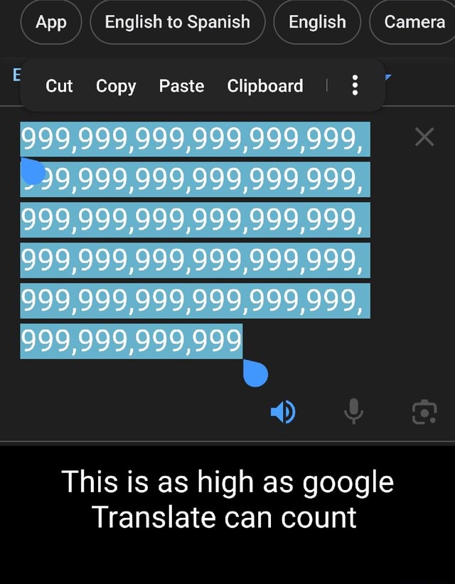 App English to Spanish English Camera Cut Copy Paste Clipboard I