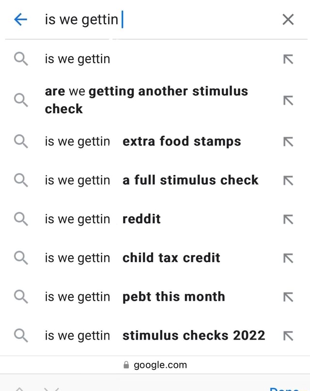 Is we gettinI is we gettin are we getting another stimulus check is we