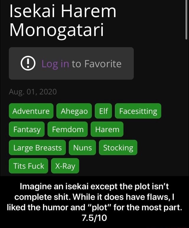 Isekai Harem Monogatari Log in to Favorite Aug. 01, 2020 Imagine an