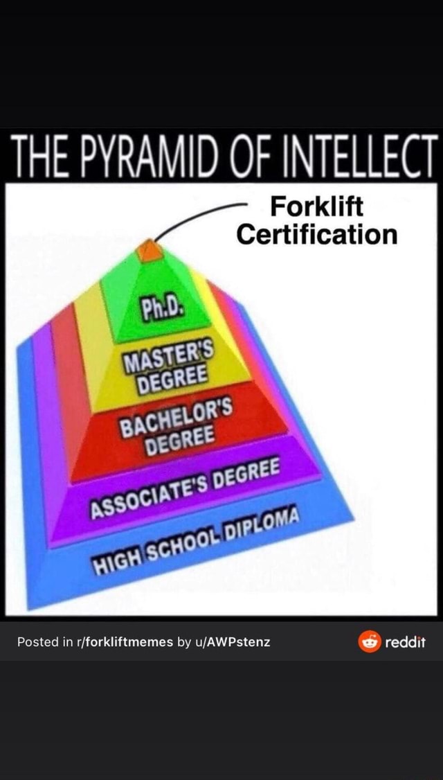 Fork List memes to carry the others THE PYRAMID OF INTELLECT Forklift