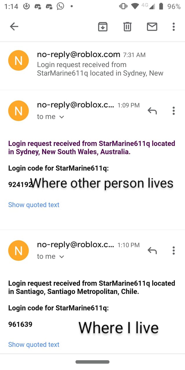 No Reply Roblox Com 7 31 Am Login Request Received From Starmarine611q Located In Sydney New No Reply Roblox C 1 09 Pm Tome Login Request Received From Starmarine611q Located In Sydney New South Wales Australia Login Code For Starmarine611q - roblox.com homed