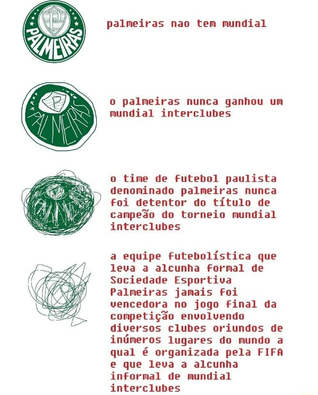 Palmeiras nao tem mundial o palmeiras nunca ganhou um ...
