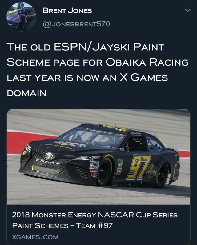 THE OLD ESPN/JAYSKI PAINT SCHEME PAGE FOR OBAIKA RACING LAST YEAR IS ...
