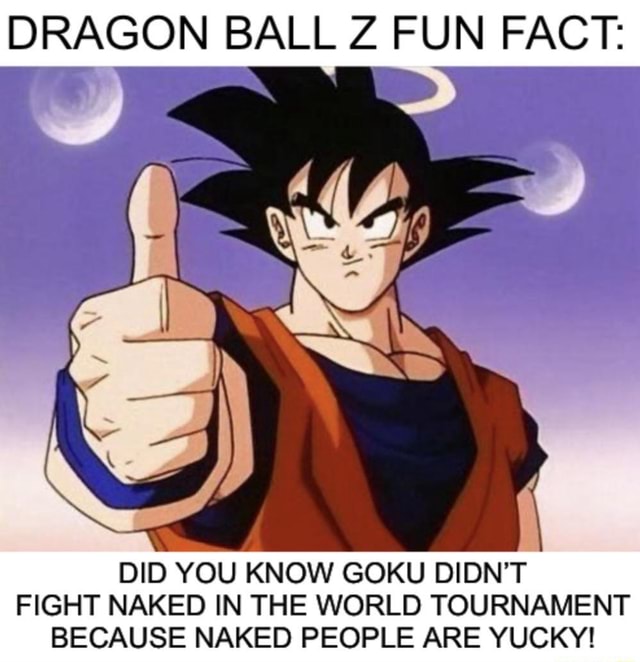 Dragon Ball Z Fun Fact He Did You Know Goku Didnt Fight Naked In The World Tournament Because 7660