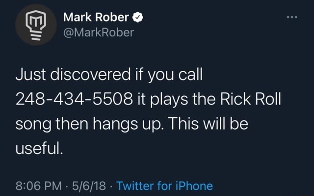 Rick Roll Hotline 