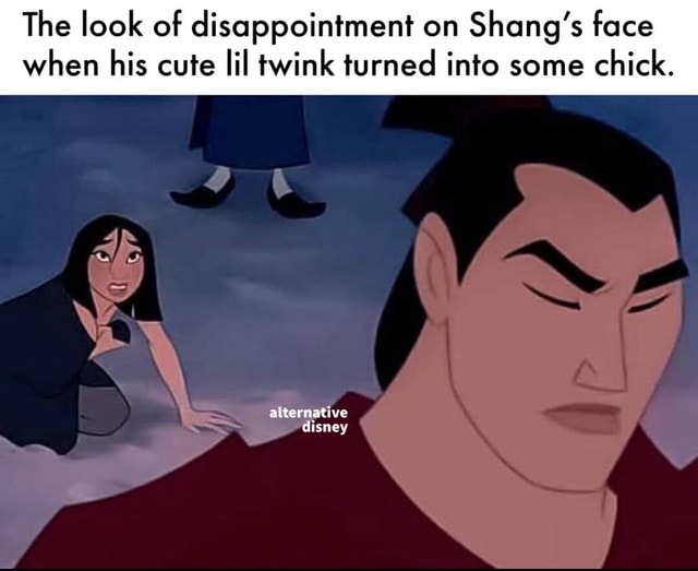 The look of disappointment on Shang's face when his cute lil twink ...