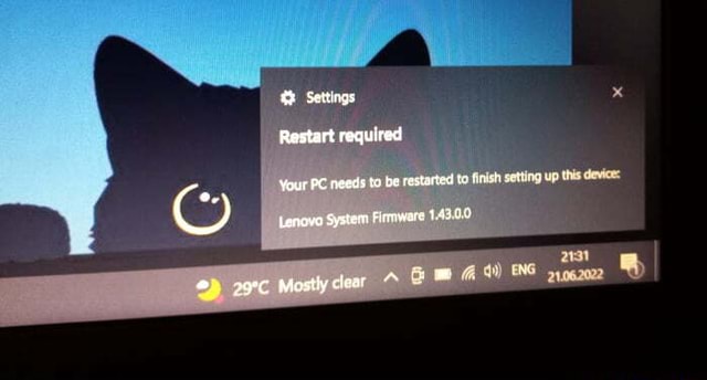 Sertings Restart Required Your PC Needs To Be Restarted Lenvo System 